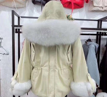 Load image into Gallery viewer, Fitaylor Real Natural Fox Fur Winter Jacket Women White Duck Down Jacket Thick Warm Female Winter Coat Women Hooded Down Parka