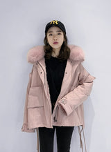 Load image into Gallery viewer, OFTBUY Women Parka Real Fur Coat Winter Jacket Women Natural Raccoon Fur Collar Rex Rabbit Fur Lining Korea Fashion Detachable