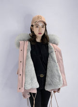 Load image into Gallery viewer, OFTBUY Women Parka Real Fur Coat Winter Jacket Women Natural Raccoon Fur Collar Rex Rabbit Fur Lining Korea Fashion Detachable