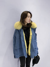 Load image into Gallery viewer, OFTBUY Women Parka Real Fur Coat Winter Jacket Women Natural Raccoon Fur Collar Rex Rabbit Fur Lining Korea Fashion Detachable