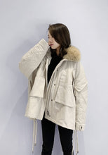 Load image into Gallery viewer, OFTBUY Women Parka Real Fur Coat Winter Jacket Women Natural Raccoon Fur Collar Rex Rabbit Fur Lining Korea Fashion Detachable